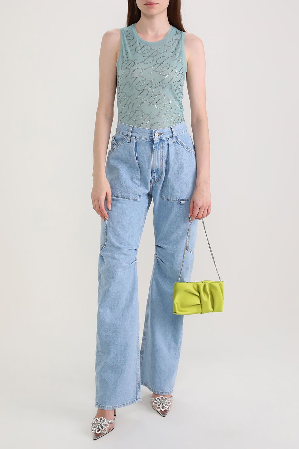 גופיית טול עם עיטורי זרקונים